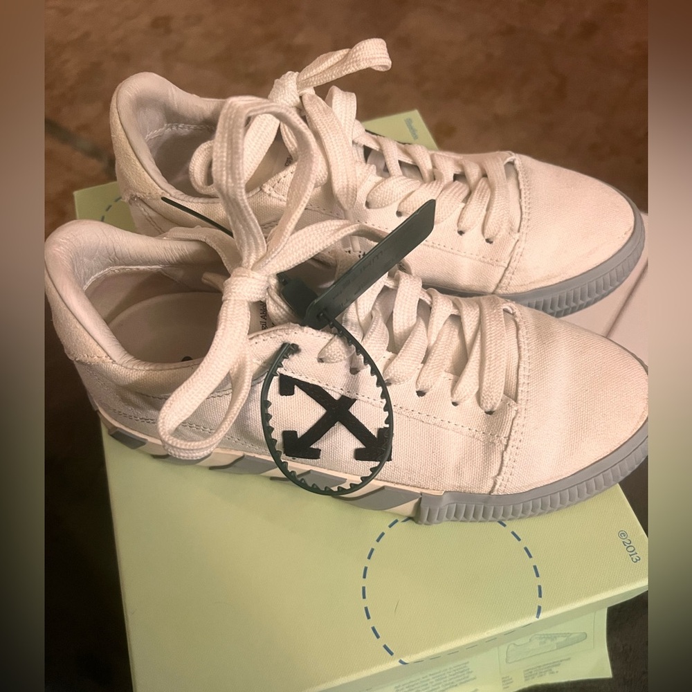 Off white canvas white sneakers
